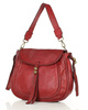 Marco Mazzini Torebka classic saddle bag ze skóry naturalnej na ramie czerwony