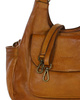 Włoska torebka skórzana z kieszenią z przodu retro bag handmade - MARCO MAZZINI brąz camel