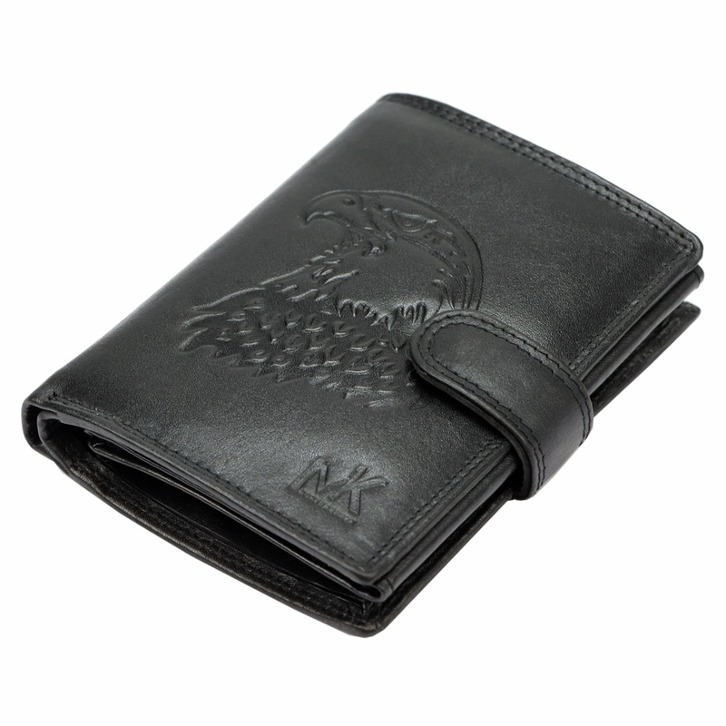 Money Kepper portfel pionowy męski skóra naturalna męski wzór system RFID