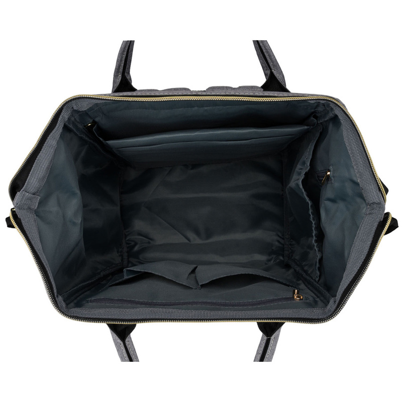 Plecak damski z poliestru w szarym kolorze zamykany bezpiecznym suwakiem - Peterson