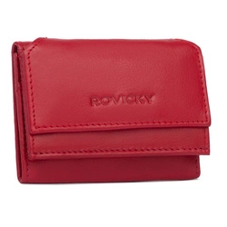 Mały skórzany portfel damski na zatrzask Rovicky
