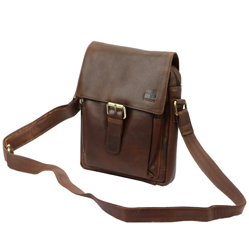 Pojemna Męska saszetka ze skóry naturalnej torba na i przez ramię Nordee