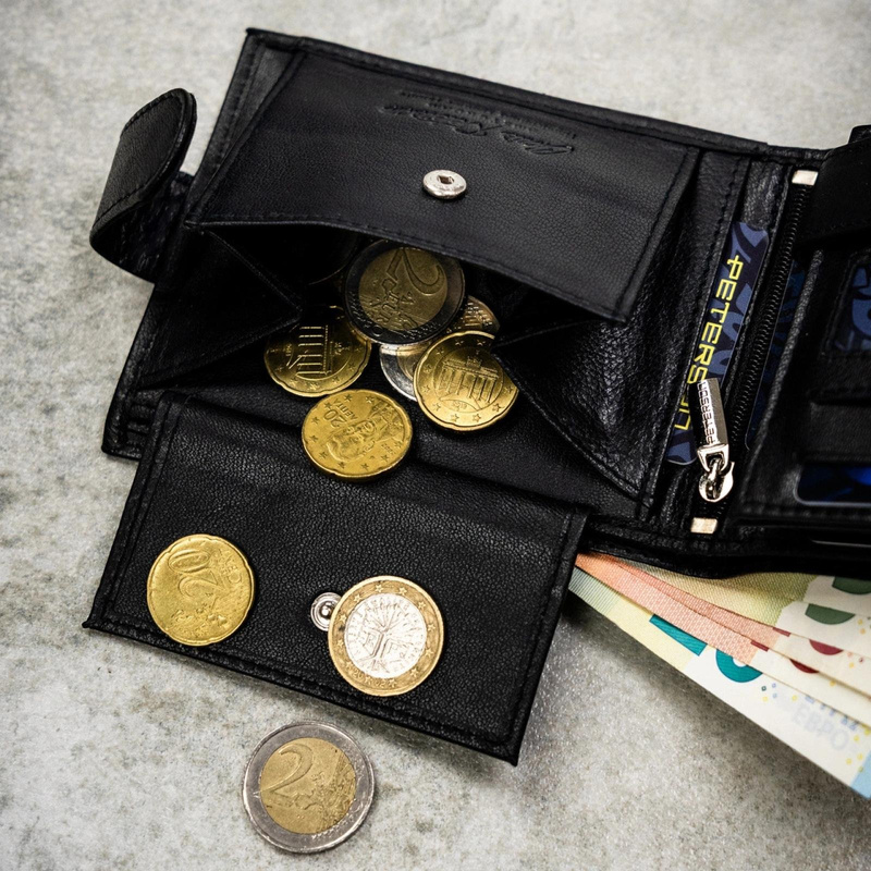 Meski zestaw prezentowy skóra naturalna Peterson PTN SET N992L-DOT BLACK