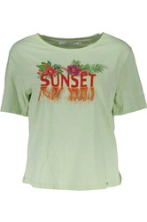 GUESS JEANS T-SHIRT Z KRÓTKIM RĘKAWEM DAMSKI ZIELONY