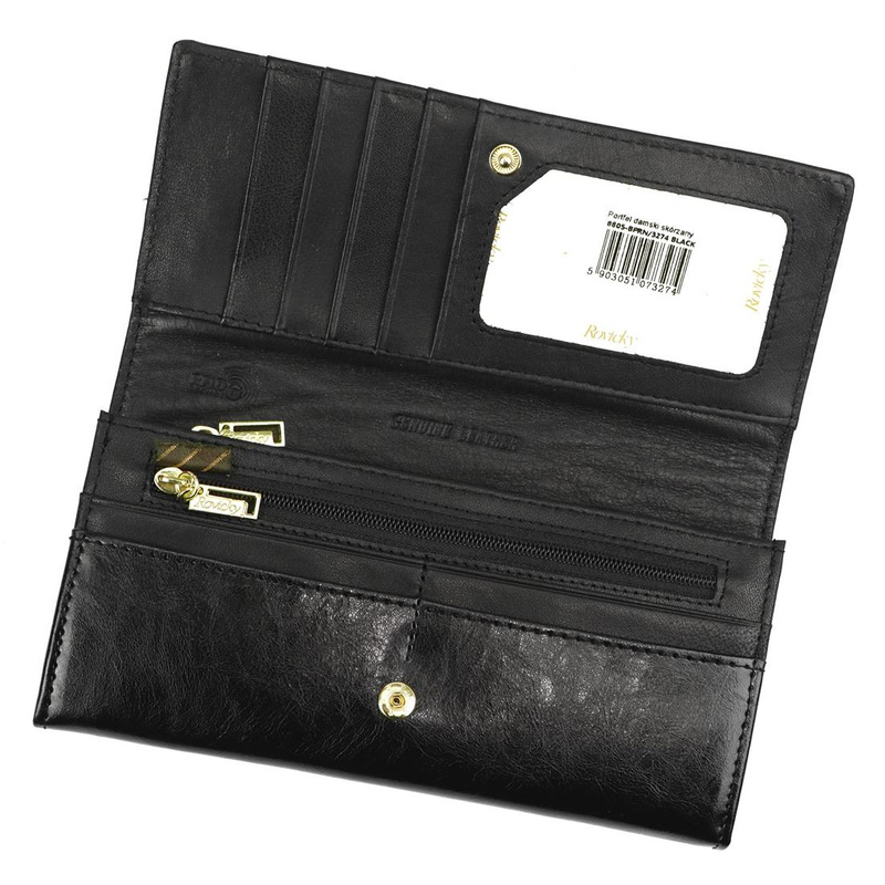 Skórzany damski portfel Rovicky 8805-BPRN RFID