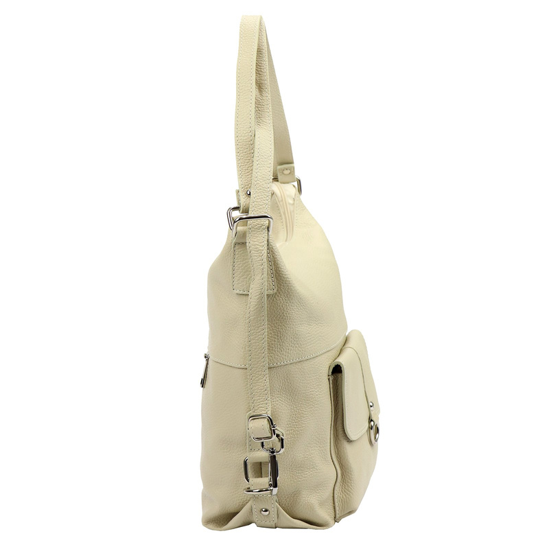 PATRIZIA Duża elegancka damska skórzana torebka na ramię z kieszeniami