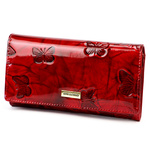 Podłużny Skórzany damski portfel w motyle Gregorio