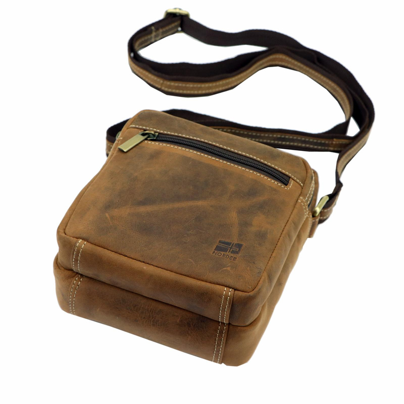 Nordee męska saszetka skóra naturalna torba na ramię z kieszeniami