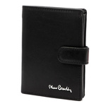 Rozbudowany pionowy zamykany Skórzany męski portfel Pierre Cardin