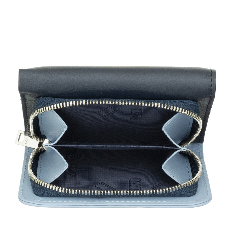 DUDU Damski portfel skóra naturalna na zatrzask minimalistyczny zgrabny