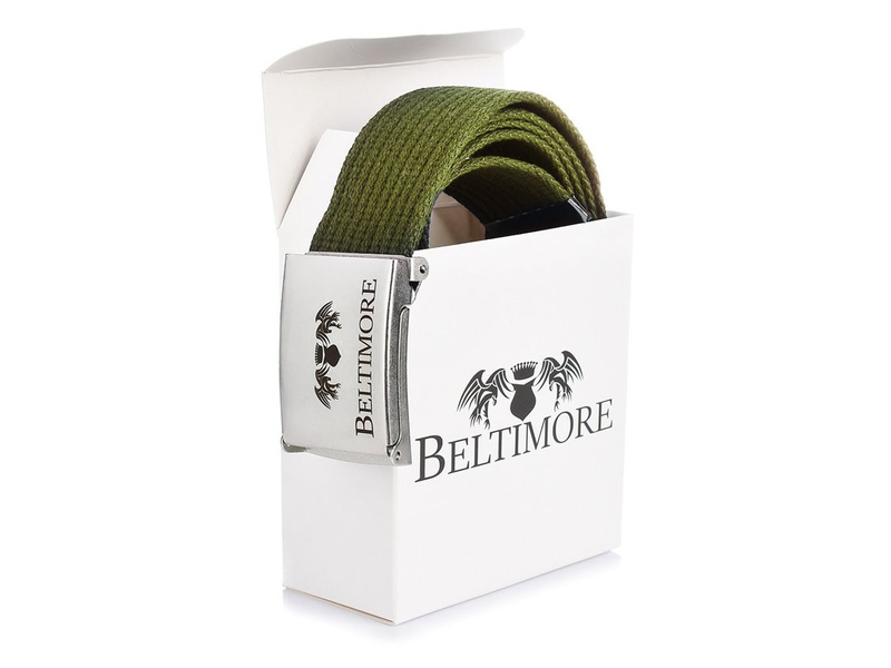 Beltimore zielony pasek parciany długi parciak F79 : Kolory - zielony, Rozmiar pasków - r.100-115 cm