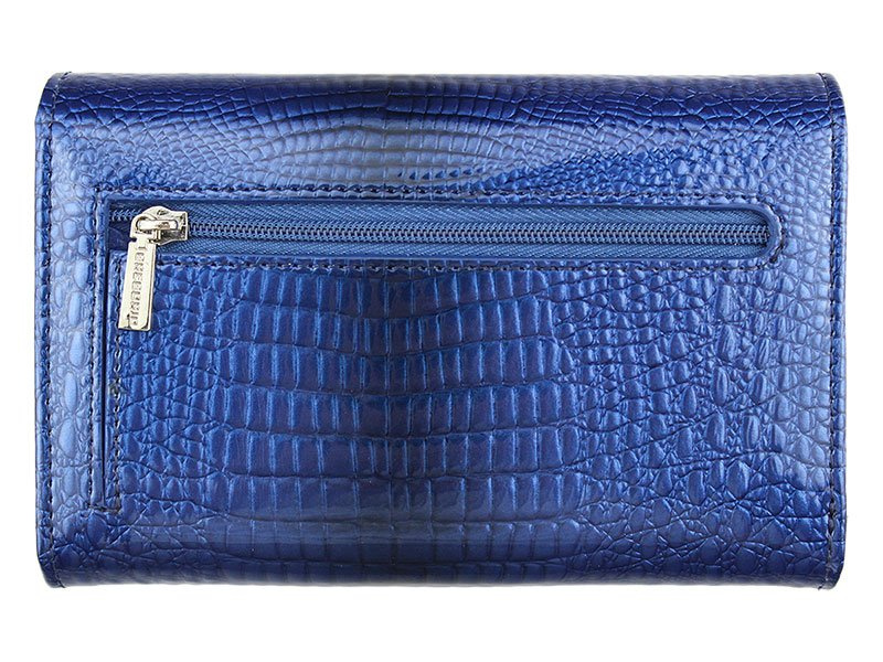 Gregorio lakierowana damska portmonetka skóra naturalna wzór krokodyla