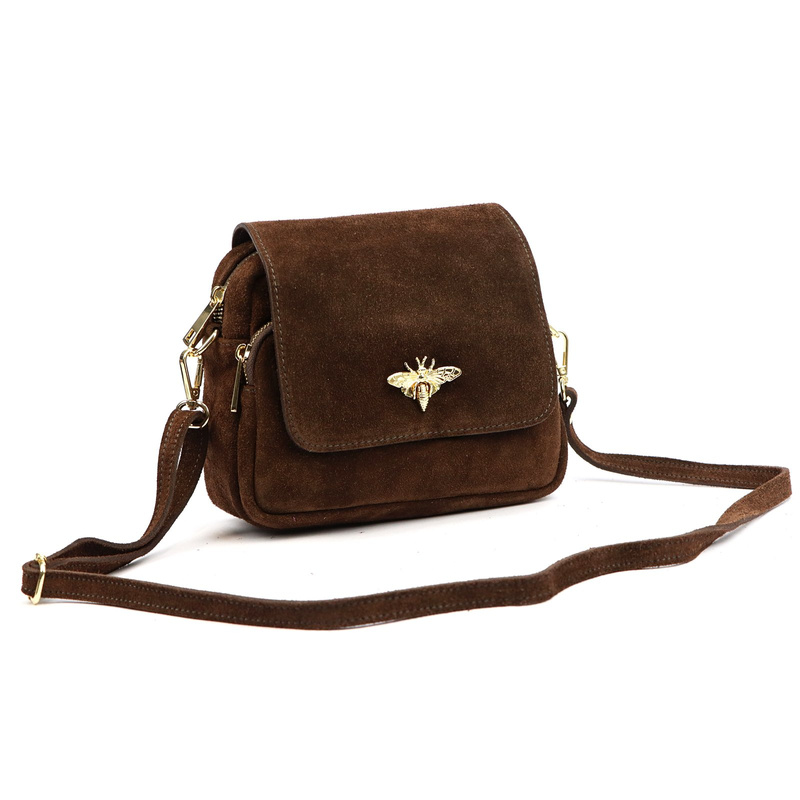 Damska skórzana mała zgrabna listonoszka torebka przez ramię Luka