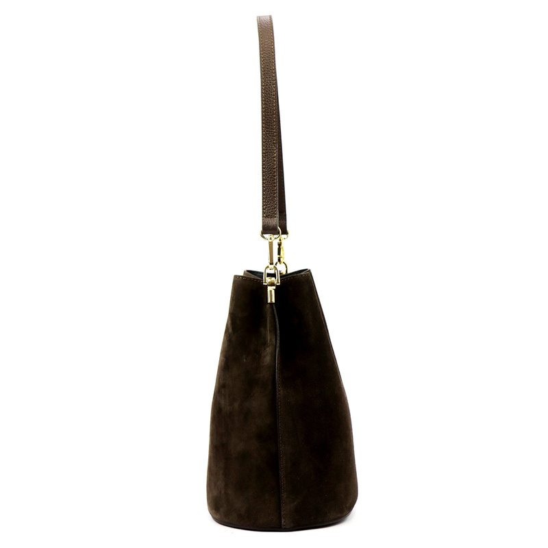 Skórzana Zamszowa damska listonoszka z organizerem torebka przez ramię Luka