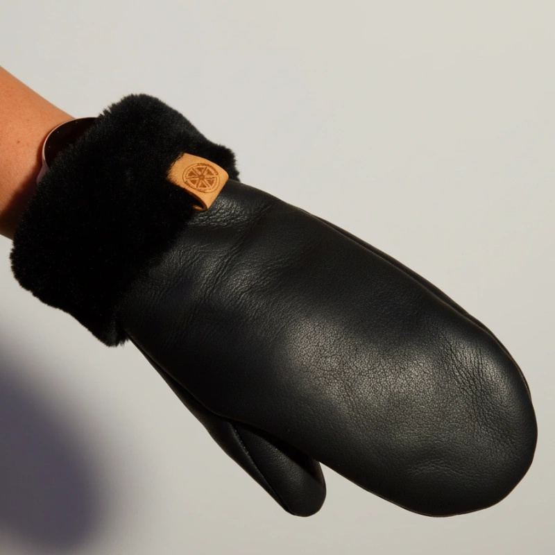 Ciepłe rękawiczki skórzane z jednym palcem owca