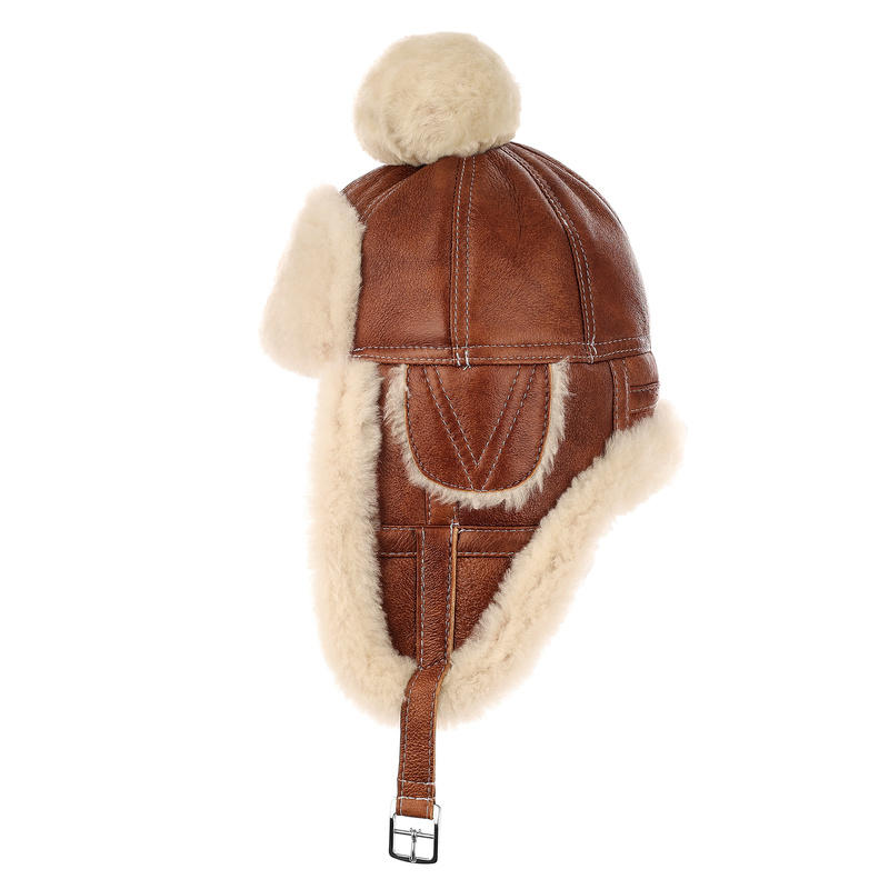 Ciepła pilotka kożuchowa czapka dziecięca Podhale