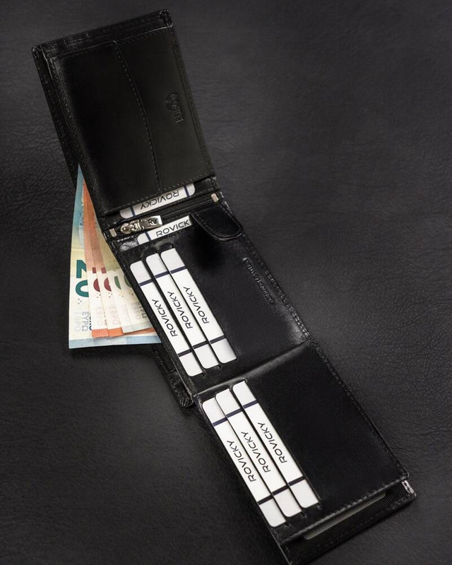 Klasyczny portfel męski skórzany z RFID od Rovicky