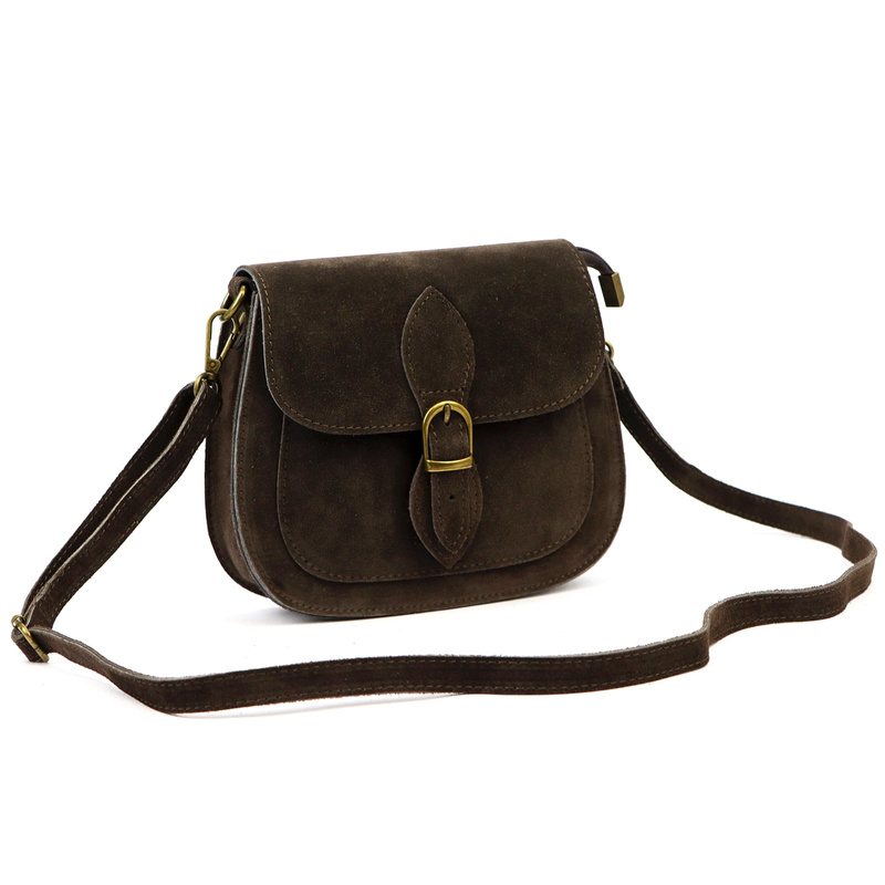 Luka Klasyczna Zamszowa damska listonoszka skórzana przez ramię z kieszenią