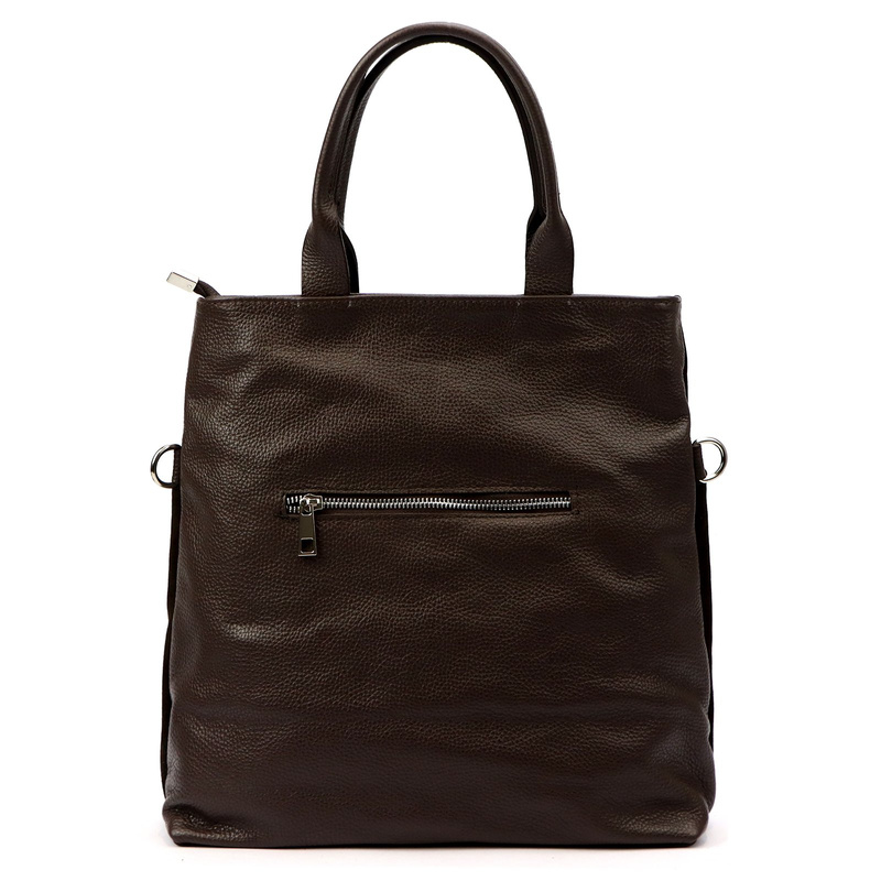 Vera Pelle damska torebka na ramię skórzana shopperbag z kieszeniami duża