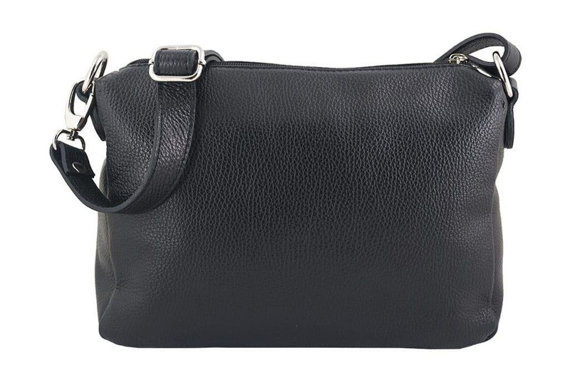 Listonoszka ze skóry naturalnej - Czarna