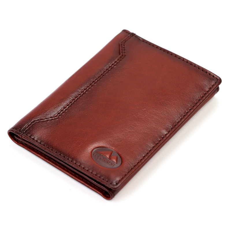 Pionowe Skórzane duże składane etui na dokumenty karty EL FORREST