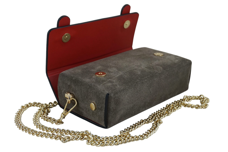 Zamszowa torebka Barberinis wizytowa - Beżowa ciemna