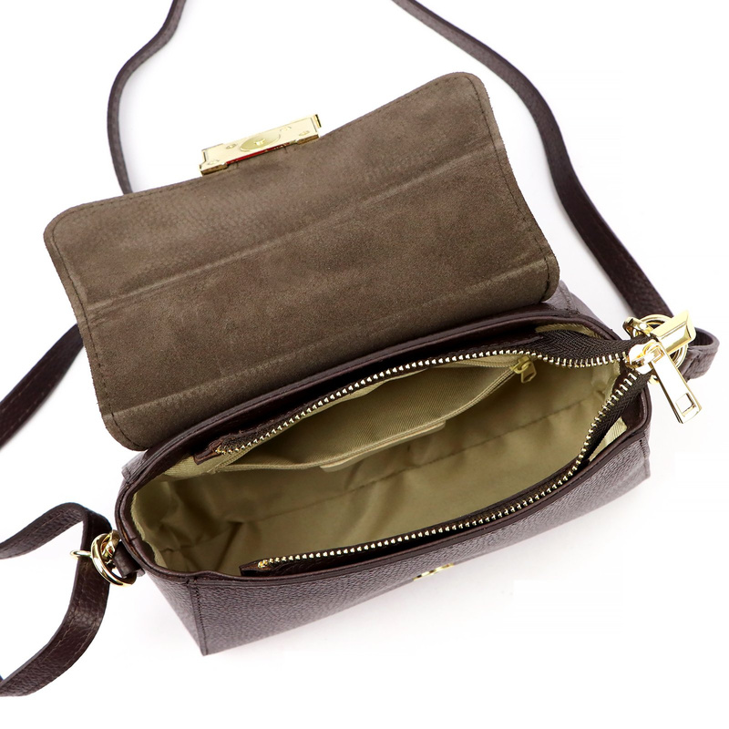 Damska listonoszka z ozdobną klamrą torebka przez ramię skórzana Luka