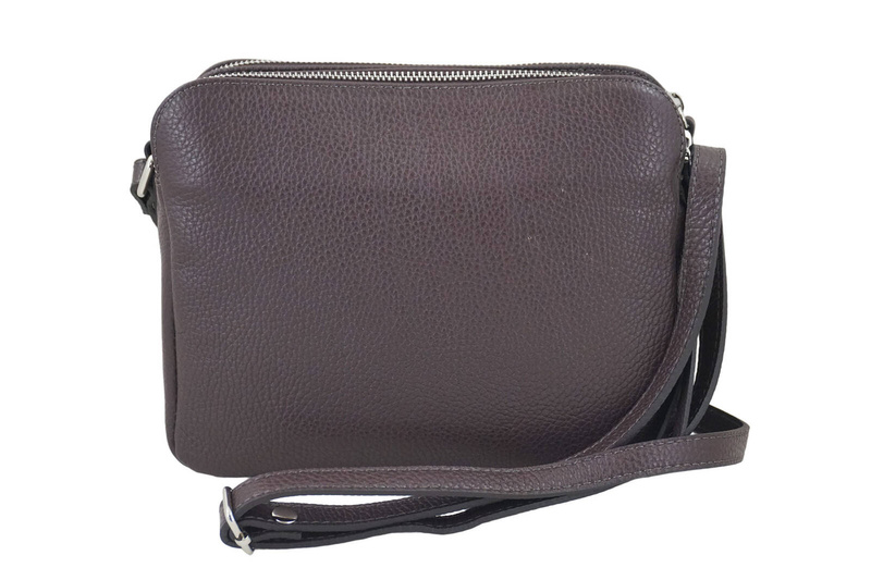 Torebka skórzana damska włoska - Brązowa ciemna