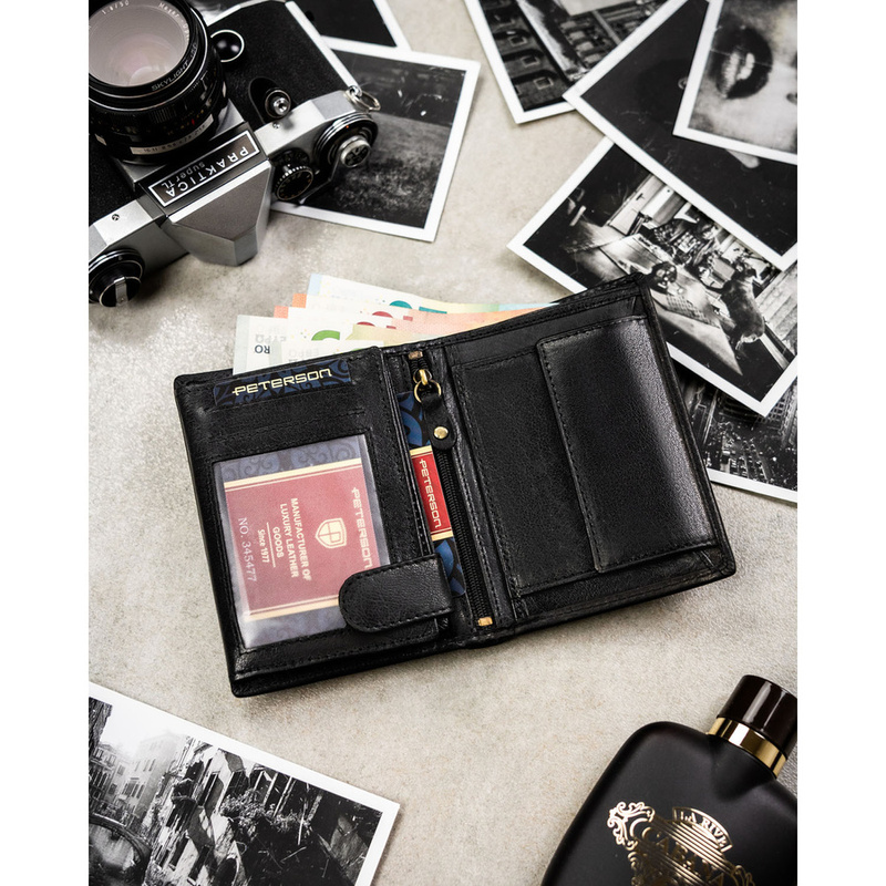 Skórzany męski portfel Peterson PTN N4-BUF