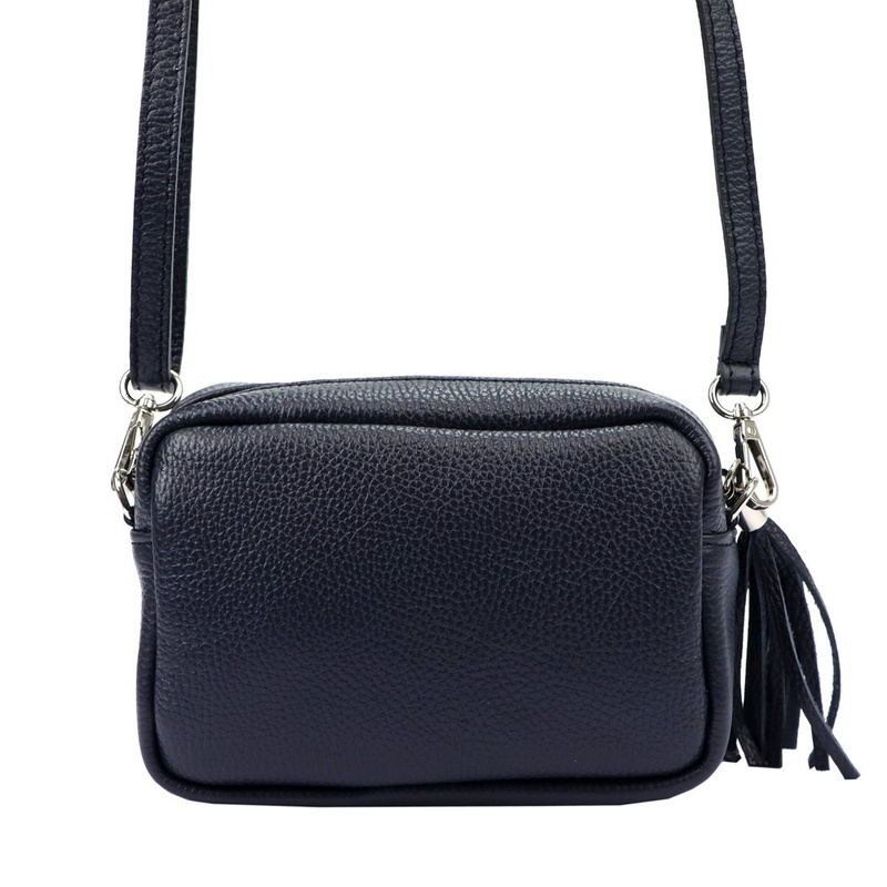 Damska listonoszka torebka Skórzana z brelokiem frędzlem i kieszeniami Luka