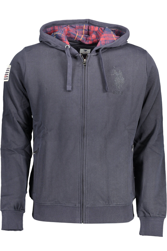 BLUZA US POLO Z ZAMKIEM NIEBIESKA MĘSKA