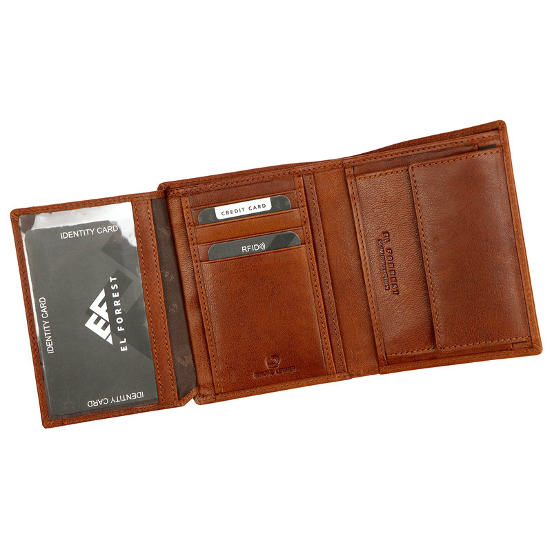EL FORREST pionowy męski portfel skóra naturalna rozbudowany duży RFID