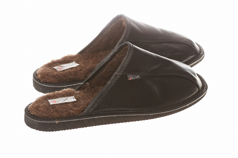 Wójciak Podhale męskie kapcie domowe skóra naturalna zabudowane ciepłe