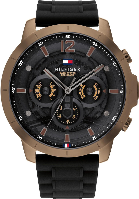Zegarek TOMMY HILFIGER 1710491. Kwarcowy, Kolor czarny. Mężczyzna.