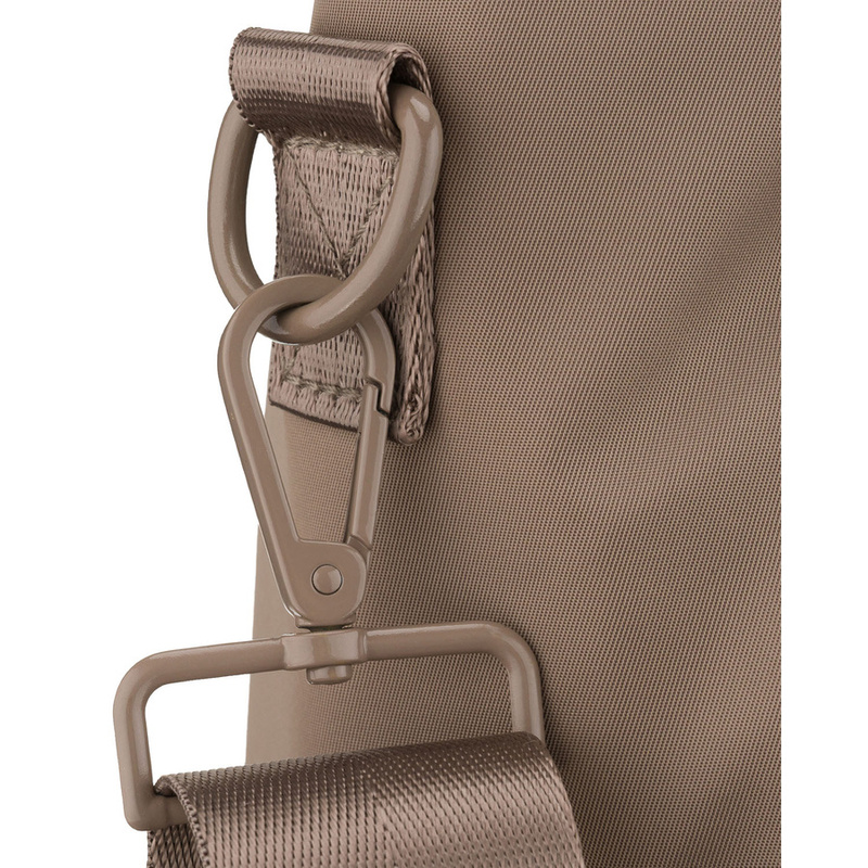 Shopperka damska z poliestru w beżowym kolorze, jednokomorowa i zamykana suwakiem - Peterson