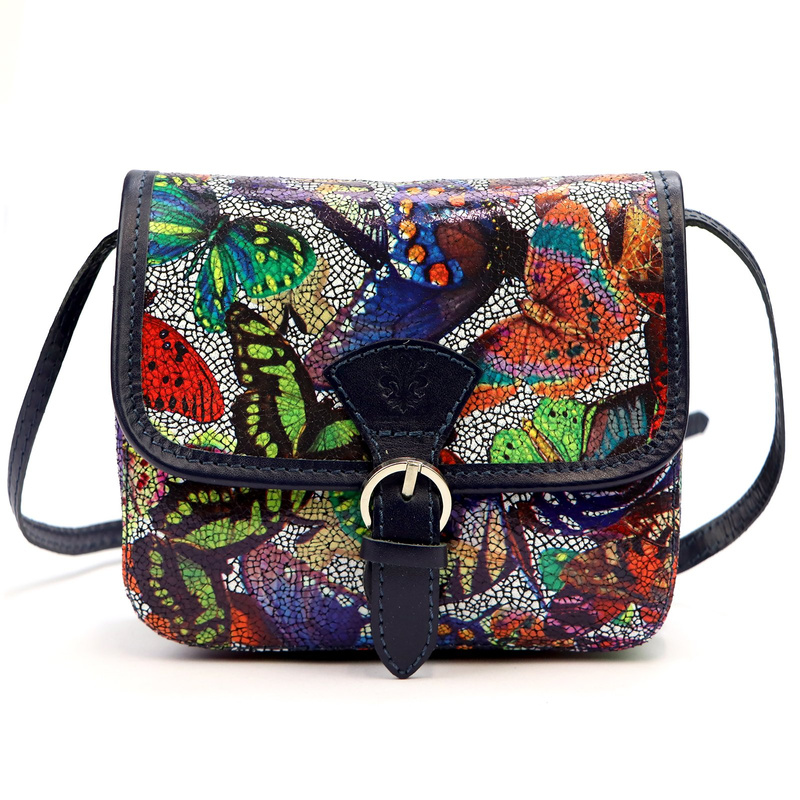 Skórzana damska listonoszka w motyle od Gregorio