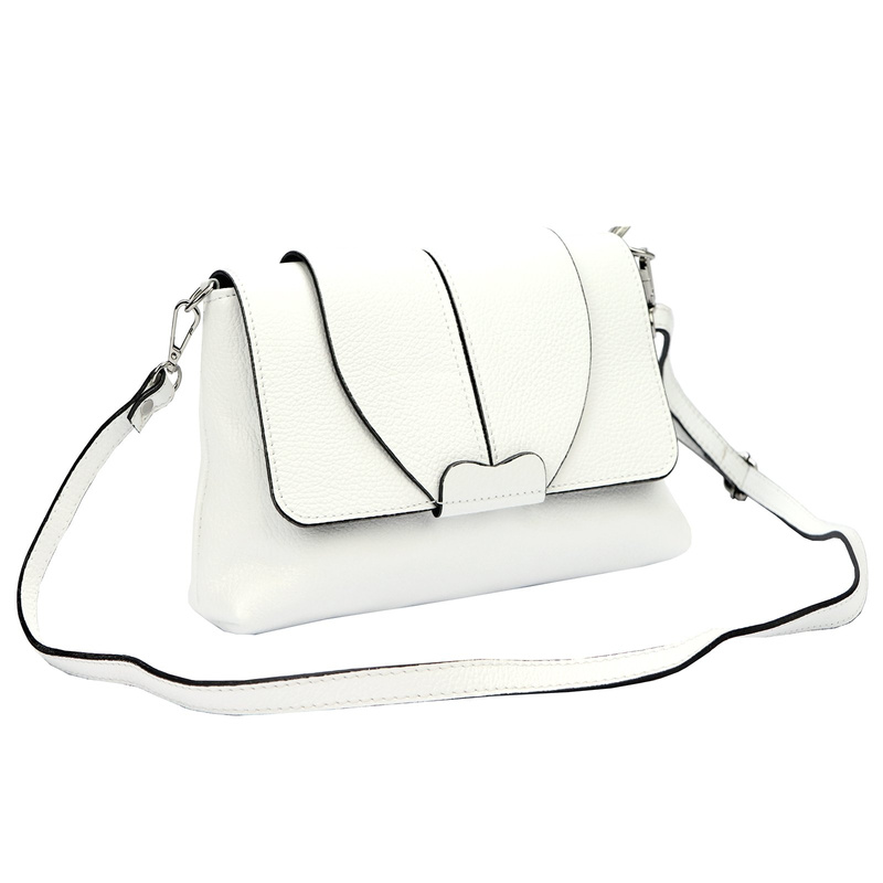 Skórzana damska listonoszka torebka przez ramię zamykana klapą Luka