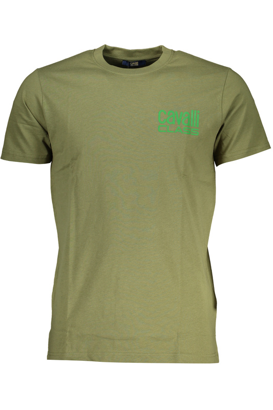 ZIELONY T-SHIRT MĘSKI Z KRÓTKIM RĘKAWEM KLASY CAVALLI