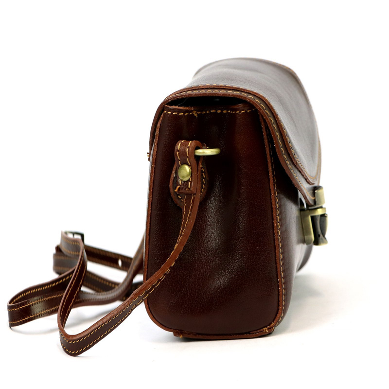 Florence Torebka Skórzana Damska Listonoszka Mała Organizer 2 Komory