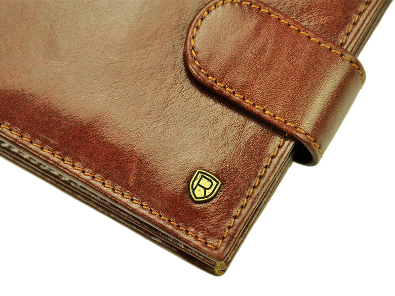 Rovicky portfel męski skóra naturalna rozbudowany pojemny system RFID