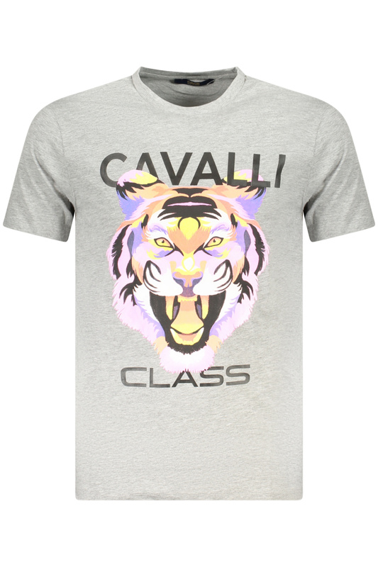 KOSZULKA Z KRÓTKIM RĘKAWEM CAVALLI CLASS MĘSKA SZARA