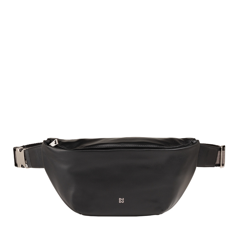 Miejska stylowa Skórzana saszetka nerka z kieszeniami i paskiem DUDU