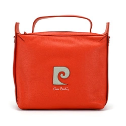 Duża listonoszka skórzana torebka Pierre Cardin