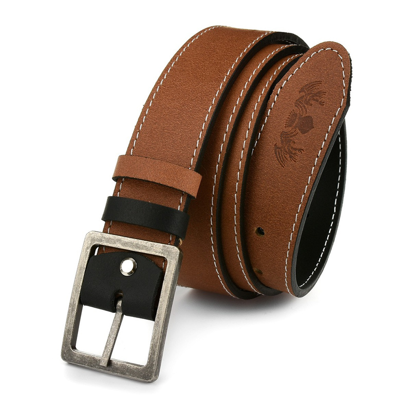 BELTIMORE Dwustronny Solidny Pasek męski skórzany Pudełko W23 : Kolory - czarny, Rozmiar pasków - r.105-120 cm