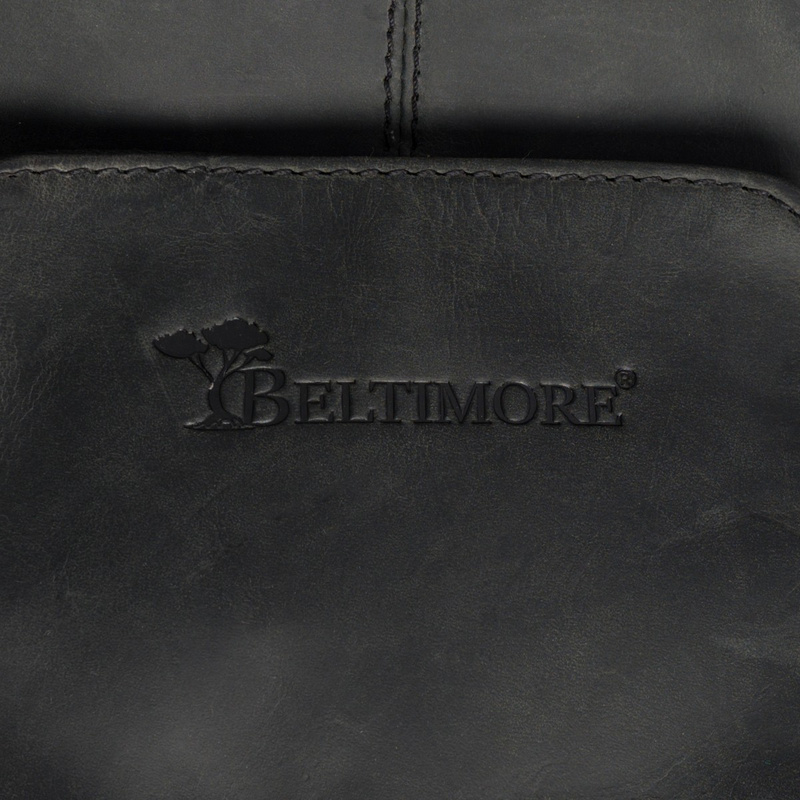 Plecak skórzany damski czarny skóra naturalna nubuk Beltimore S11