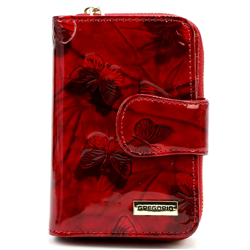 Gregorio portfel damski skóra naturalna lakierowana pionowa portmonetka