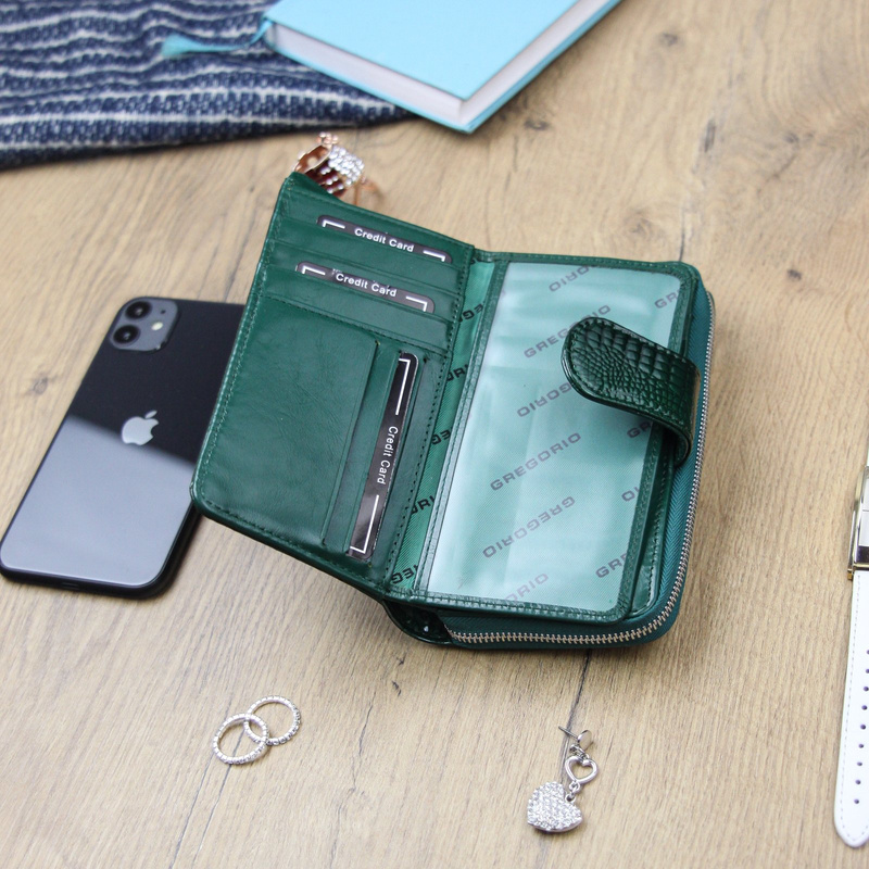 skóra naturalna + Damski portfel ze skóry ekologicznej Gregorio GL-116