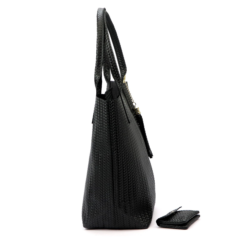 Vera Pelle damska shopperbag z dwoma etui torebka portfel skóra naturalna