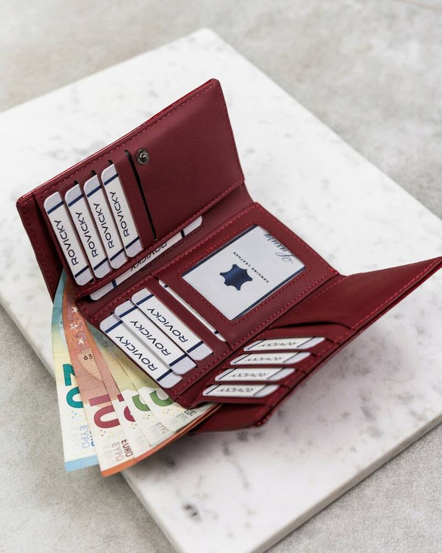 4U Cavaldi Lakierowany Duży portfel damski ze skóry naturalnej portmonetka