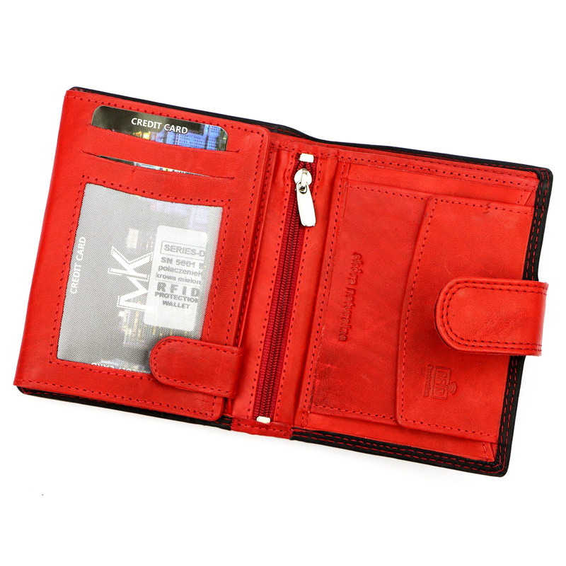 Norwegia, skórzany męski portfel Money Kepper SN5601B RFID